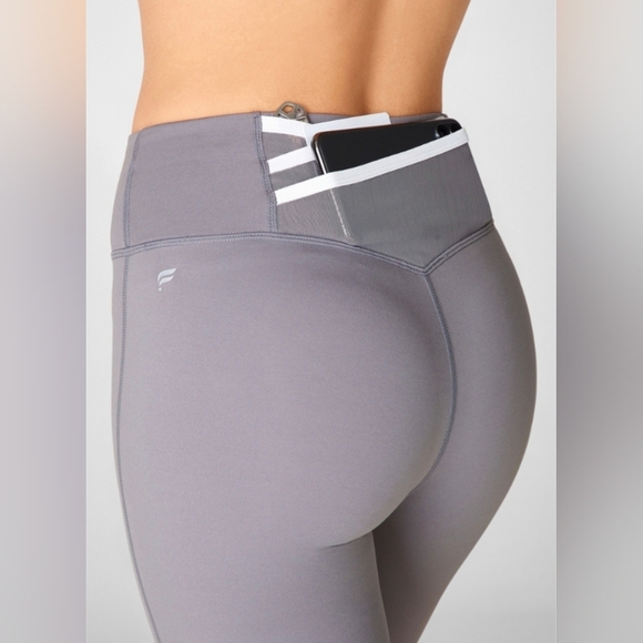 Fabletics Trinity Motion365® High-Waisted Legging, Color Quarry Grey/White Sz S - Picture 3 of 15